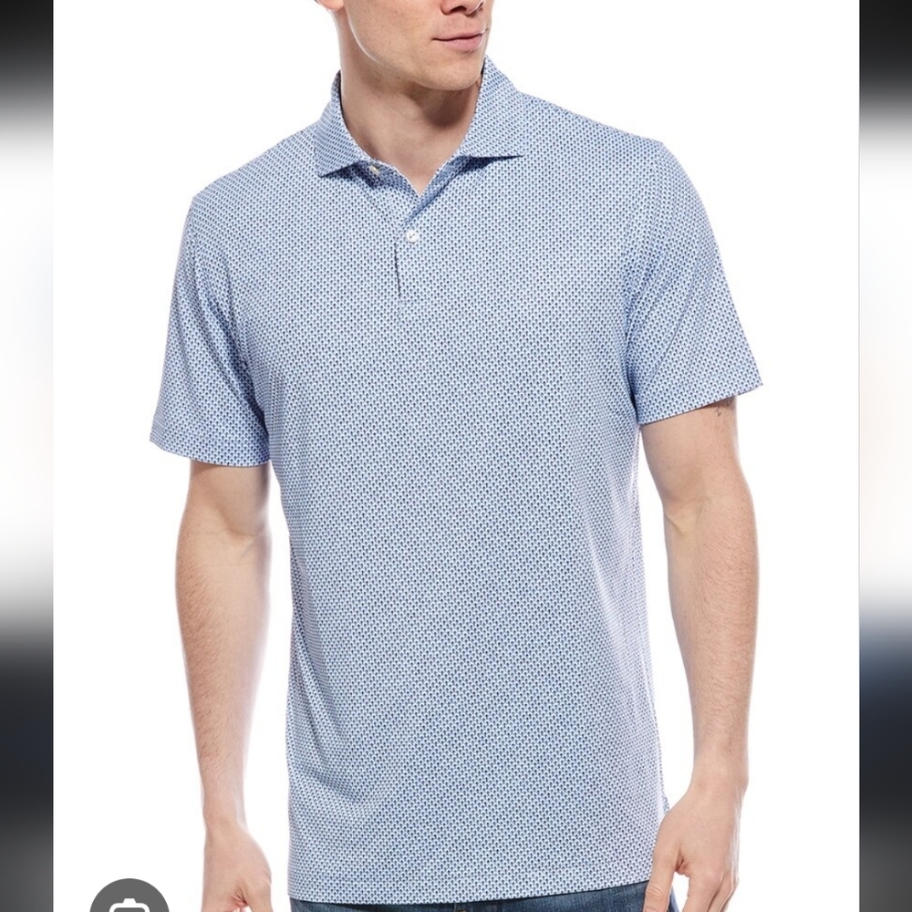 Peter Millar Men's Edgewater Fish Short Sleeve Polo Golf Shirt Large Like New